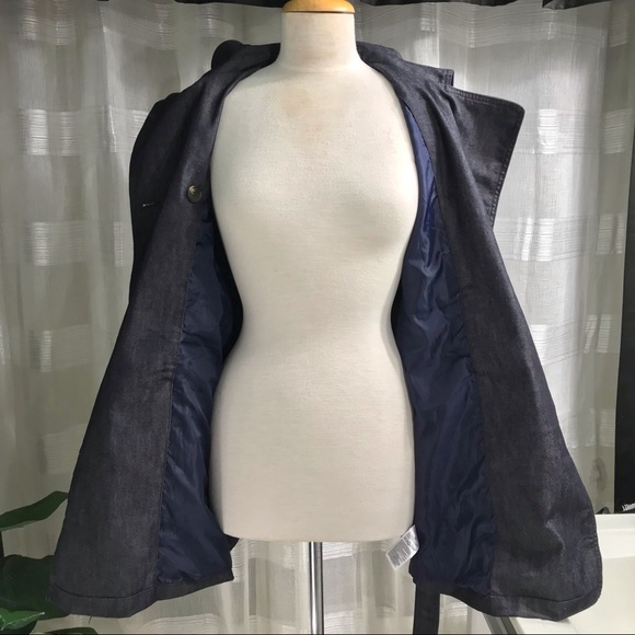 GAP 1969 Short trench coat, size S, denim blue. - Picture 10 of 13